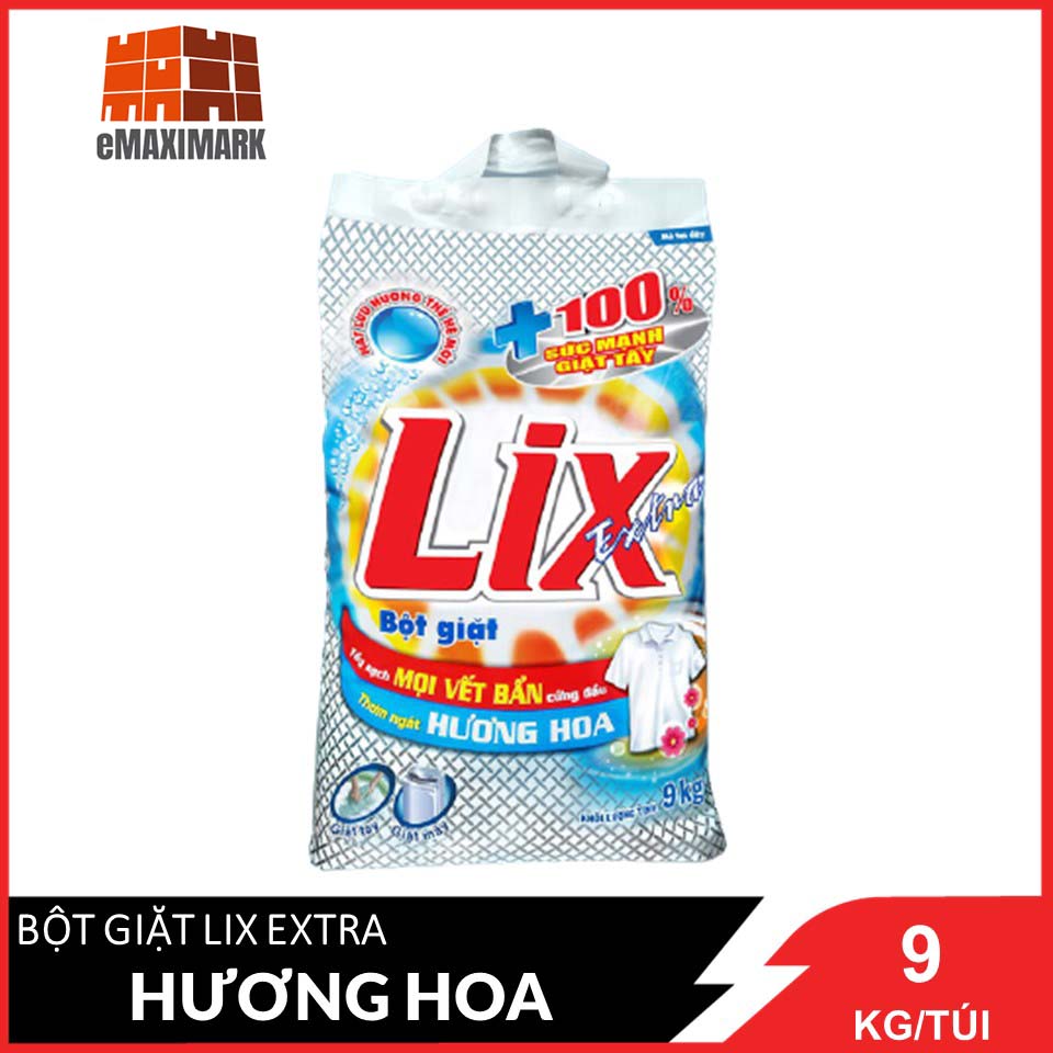 HCM Bột giặt LIX Extra Hương hoa 9KG