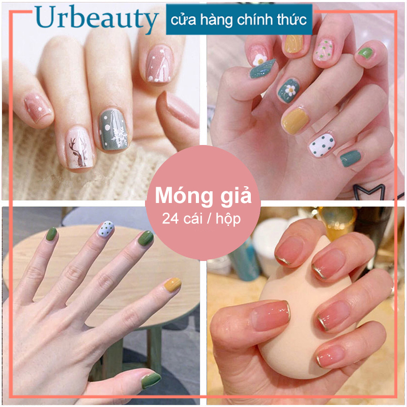 【Urbeauty】Hộp 24 Móng tay giả (Chứa keo),Năm phong cách chọn móng tay giả, nail giả , móng giả A8 ( Sản phẩm đã có sẳn keo )