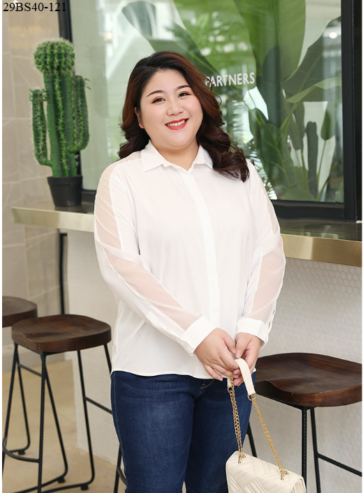 áo sơ mi phối tay lưới trung niên bigsize