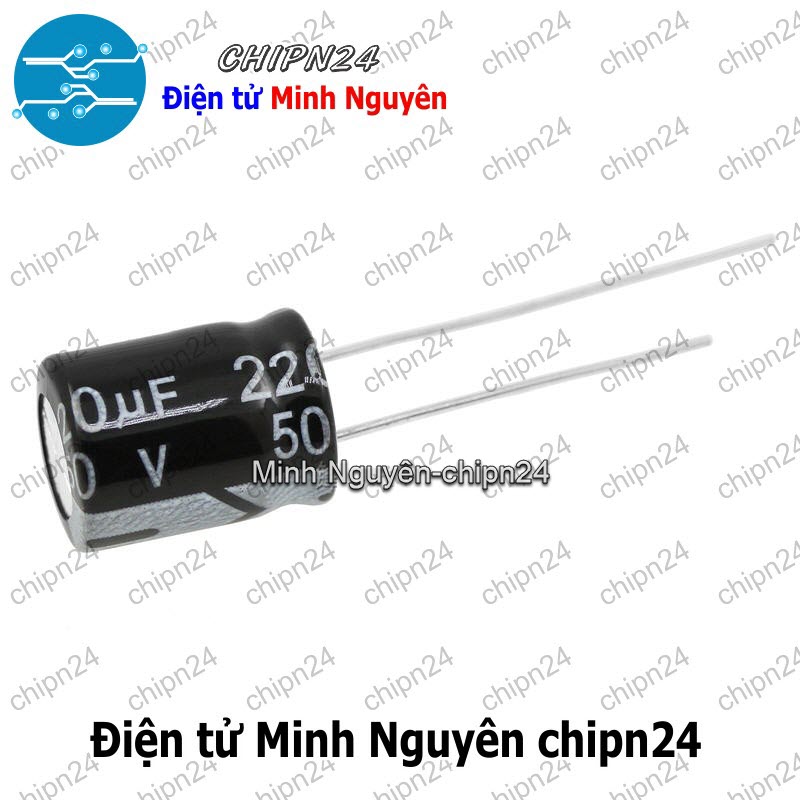 [5 con] (F254) Tụ hóa 220uF 50V Đen (10x13mm) - HH001757