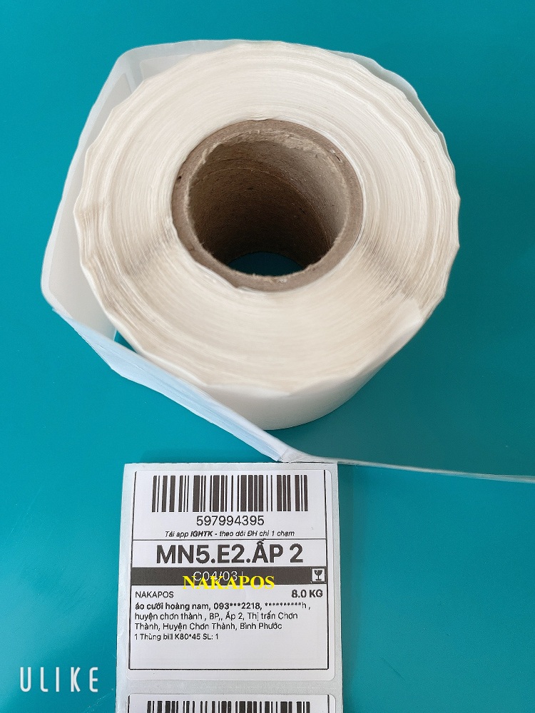 [HCM]Giấy in tem vận đơn GHTK Khổ 50x50mm
