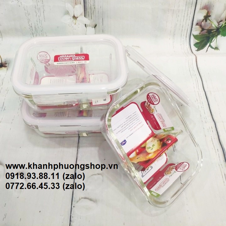 [HCM]hộp cơm thủy tinh lock&lock - hộp cơm thủy tinh lock&lock 2 ngăn