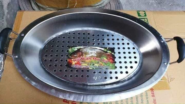 Khay lẩu cá chép om dưa bằng inox