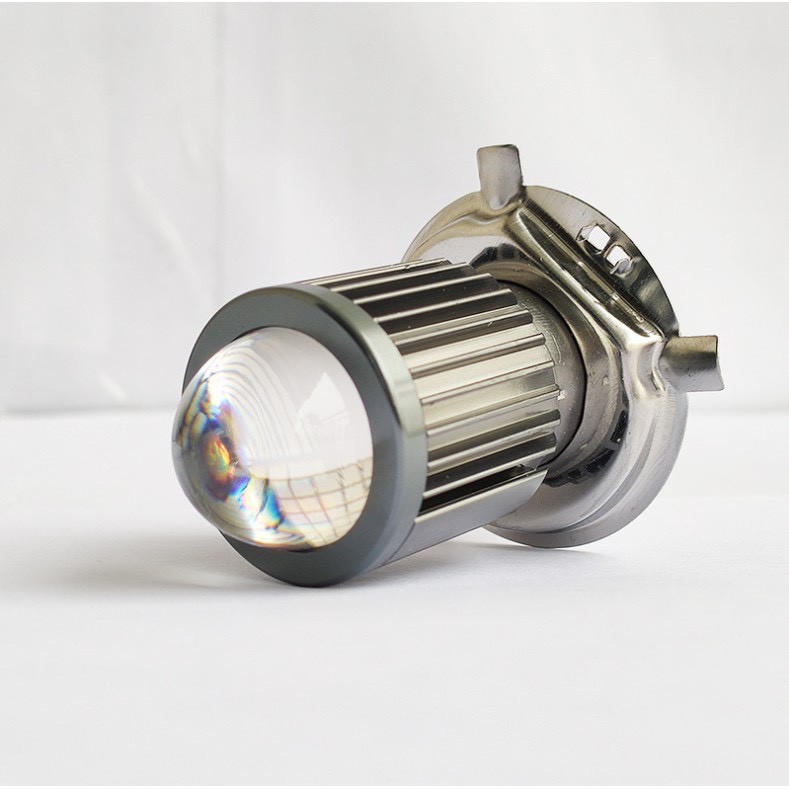 Đèn Pha Led Chân h4 Sáng 2 màu Gắn Xe máy pha trắng cost vàng