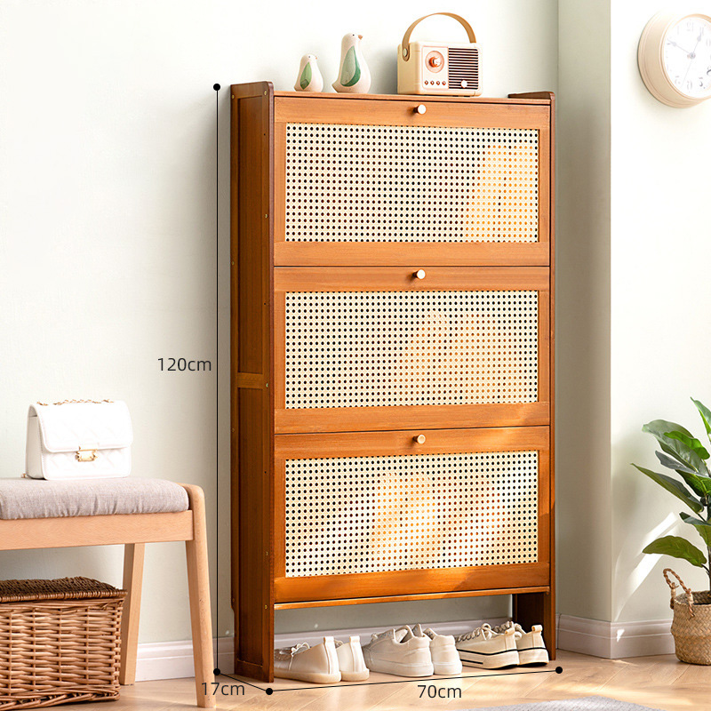 Ultra-thin shoe cabinet, home door flip bucket shoe rack, large capacity, entrance door, simple storage, artifacts save space