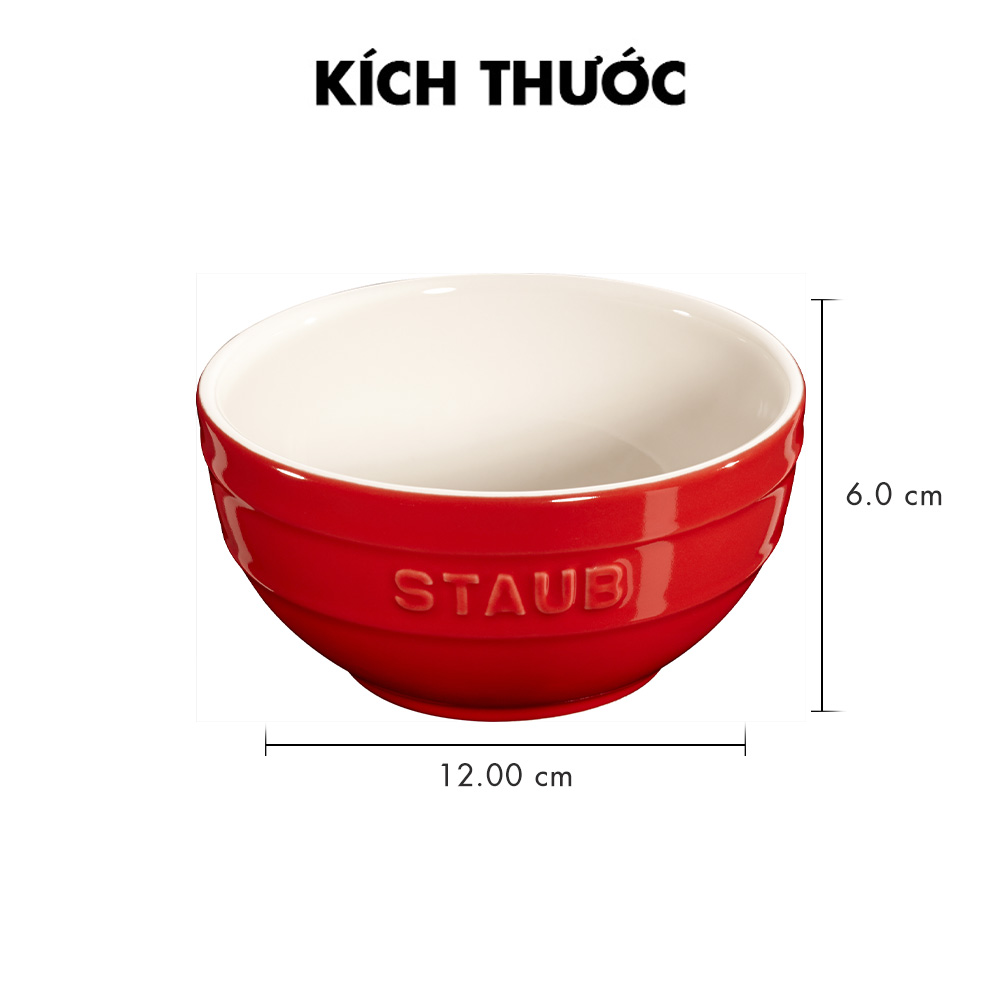 Tô gốm sứ cao cấp STAUB 17cm (đỏ cherry/xanh basil)