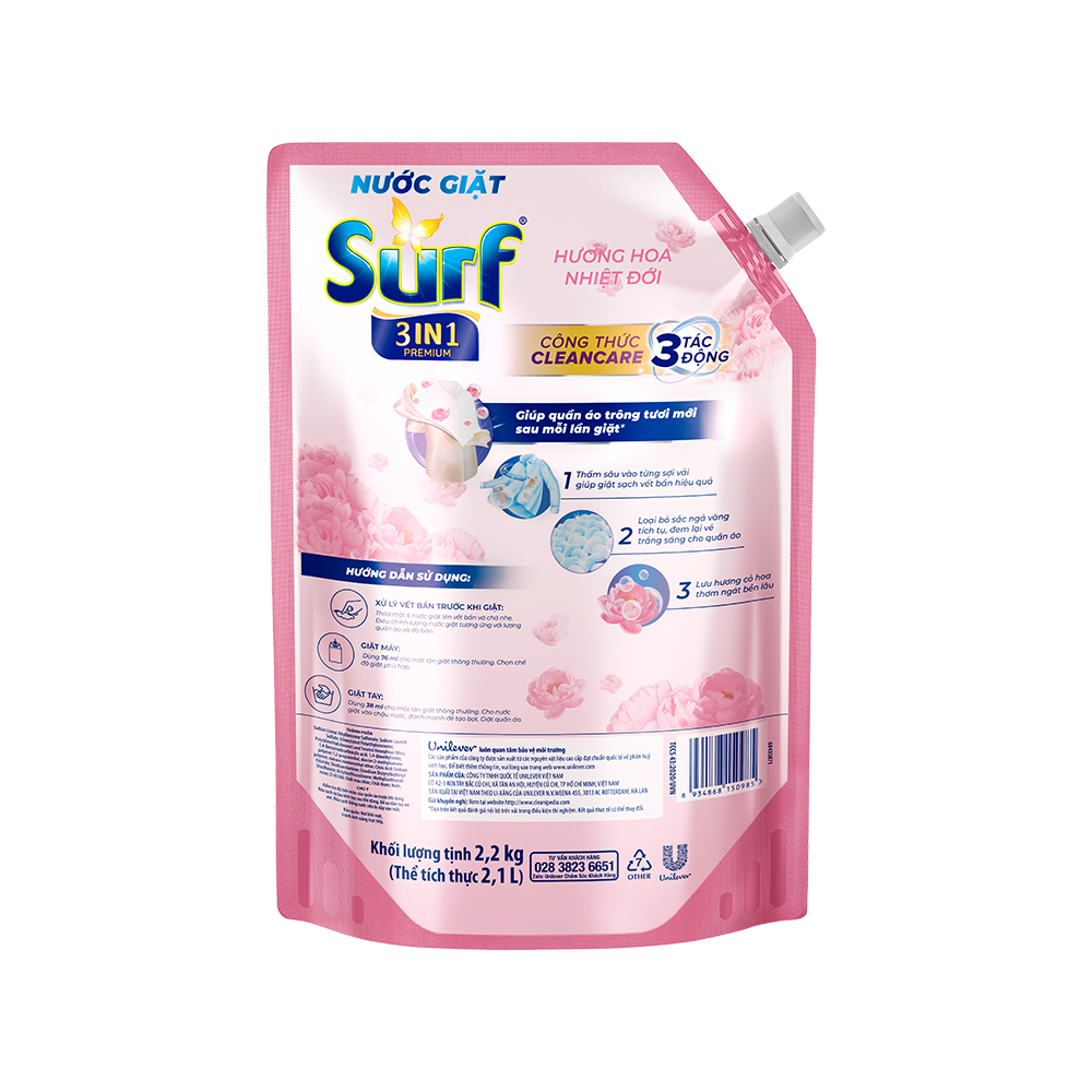 Túi Nước Giặt Cao Cấp Surf 3in1 - 3.5kg