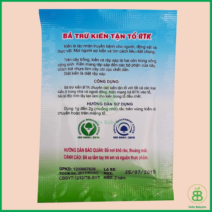 [HCM]Bã Trừ Kiến Tận Ổ BTK 5gr