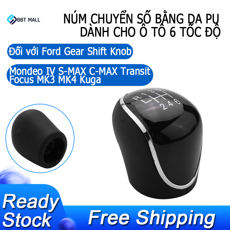 6 Speed Car PU Leather Gear Shift Knob Shift Lever for Ford Mondeo IV S-MAX C-MAX Transit Focus MK3 MK4 Kuga