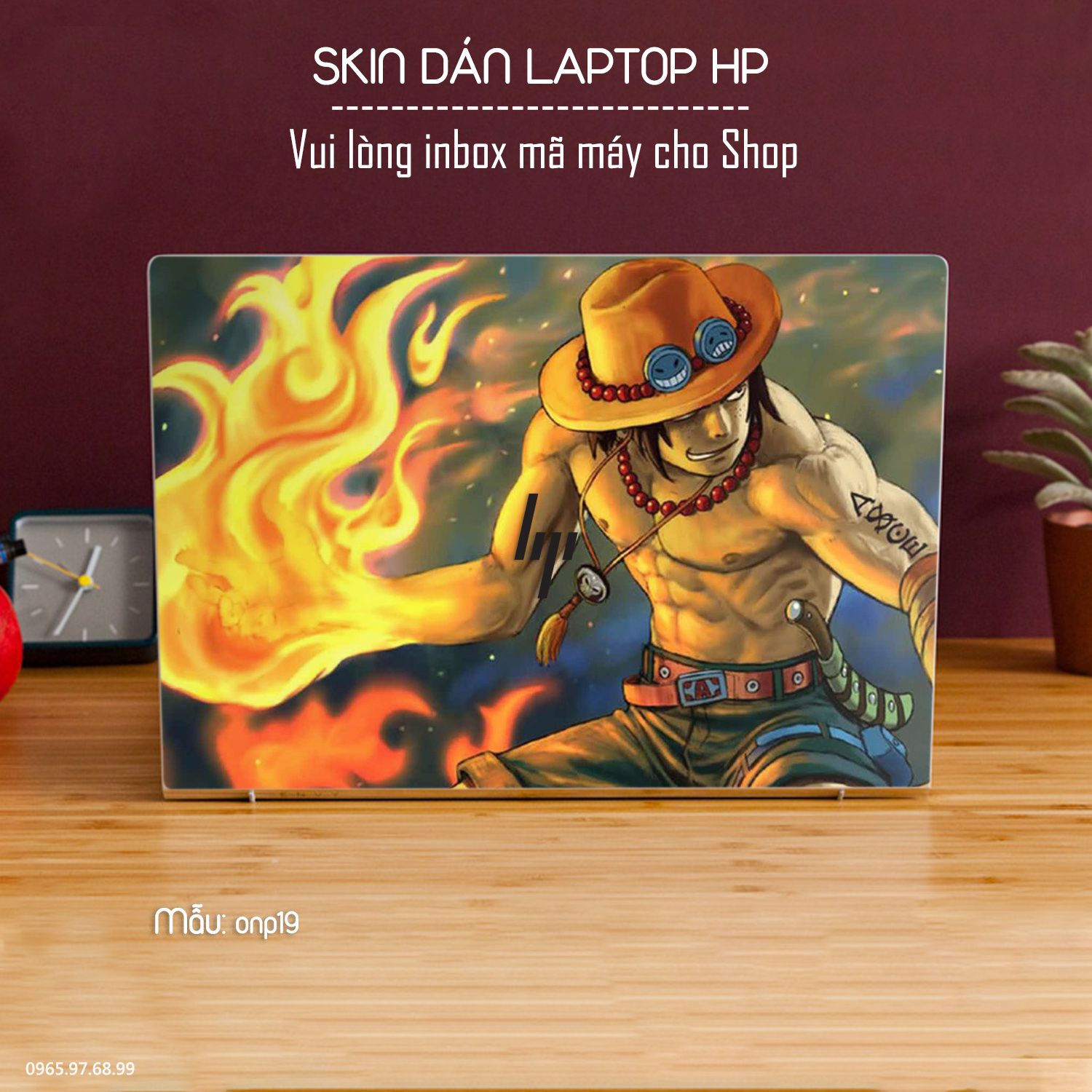 Decal Skin dán Laptop HP mẫu One Piece (inbox mã máy cho shop)