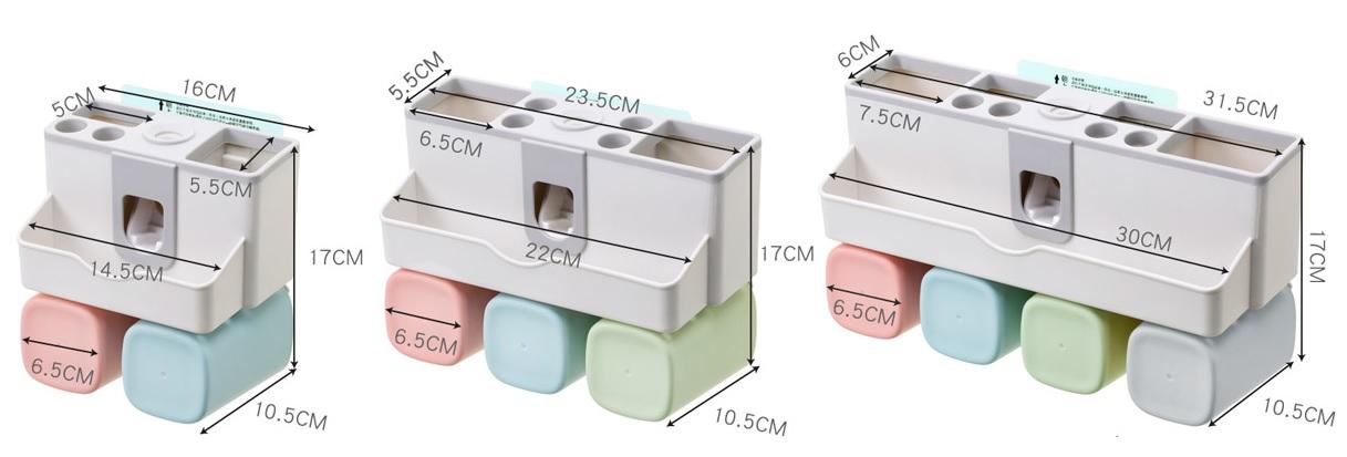 Kệ Để Bàn Chải Đánh Răng Tự Nhả Kem + Cốc