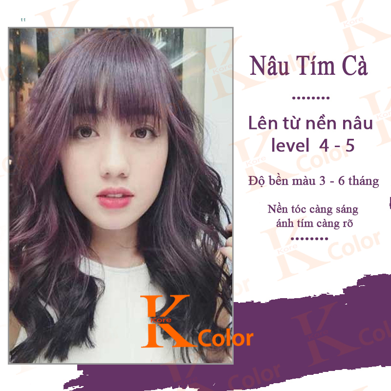 Thuốc nhuộm tóc Nâu Tím Cà kcolor