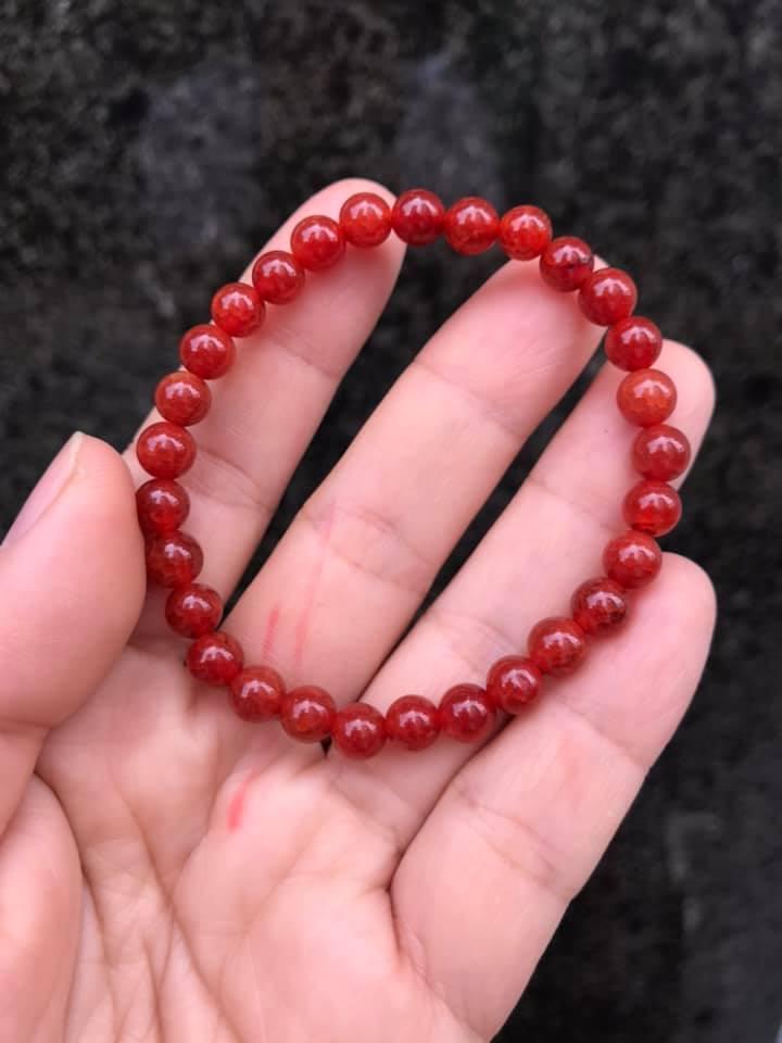 [HCM]VÒNG TAY ĐÁ MÃ NÃO VÂN RỒNG ĐỎ 6LY