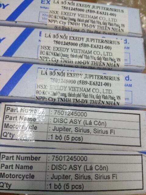 Bộ lá bố nồi (lá côn) xe Sirius/ Jupiter hãng Exedy
