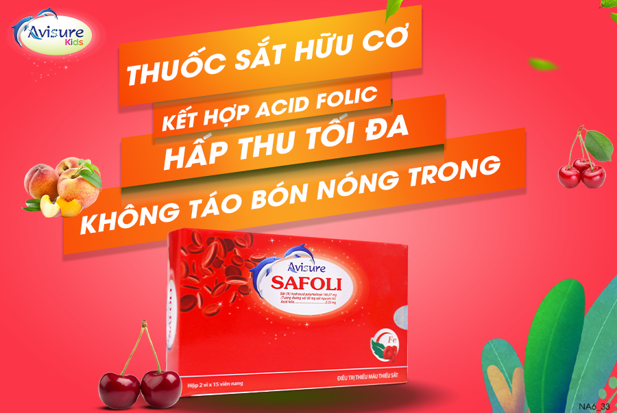 Thuốc sắt hữu cơ cho bà bầu Avisure Safoli