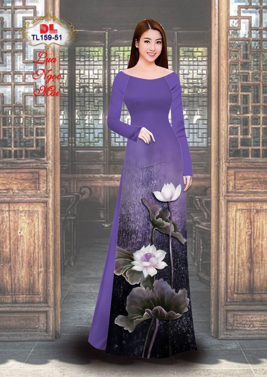 Vải áo dài hoa sen