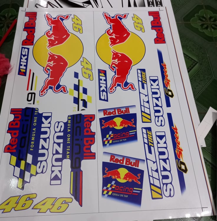 Tem rời xipo redbull xe xanh
