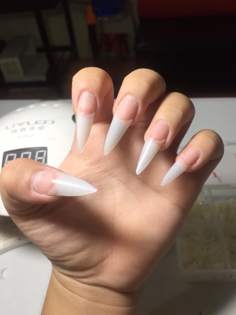 [HCM]MÓNG TIP FORM THANG - NHỌN TRONG ĐỤC