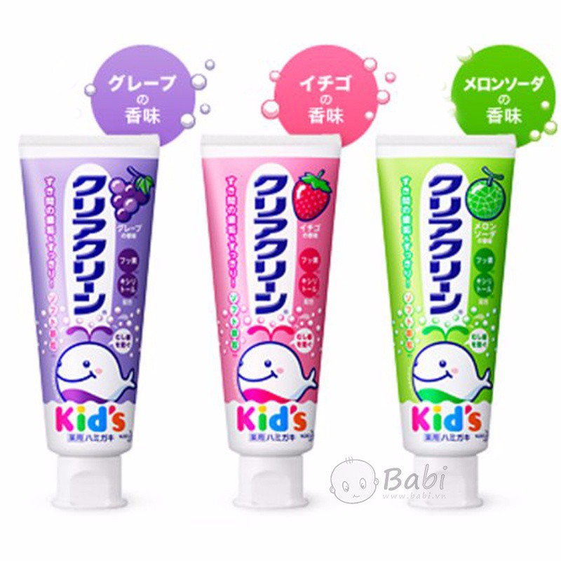 Kem đánh răng kao kid's cá heo 70g cho bé nhật bản - kem đánh răng trẻ em kao kid's - nhật bản 70g - date tháng 12/2023