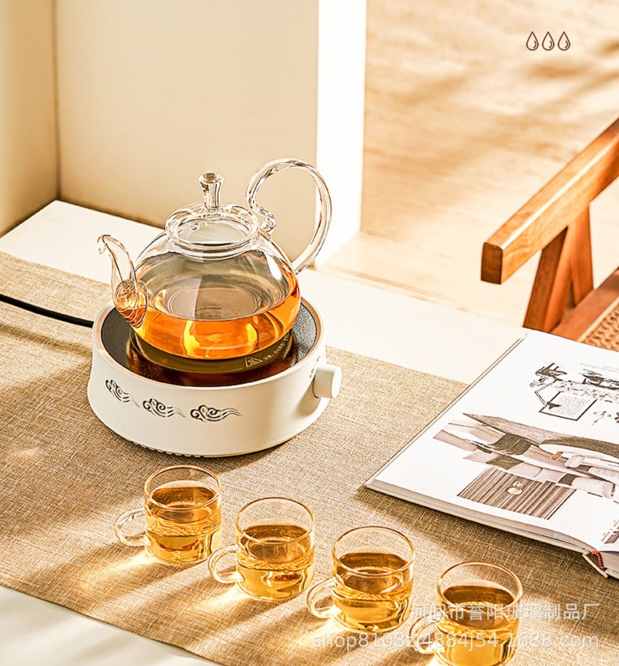 Ấm, Bình Thủy Tinh Pha Trà Có Lõi Lọc
