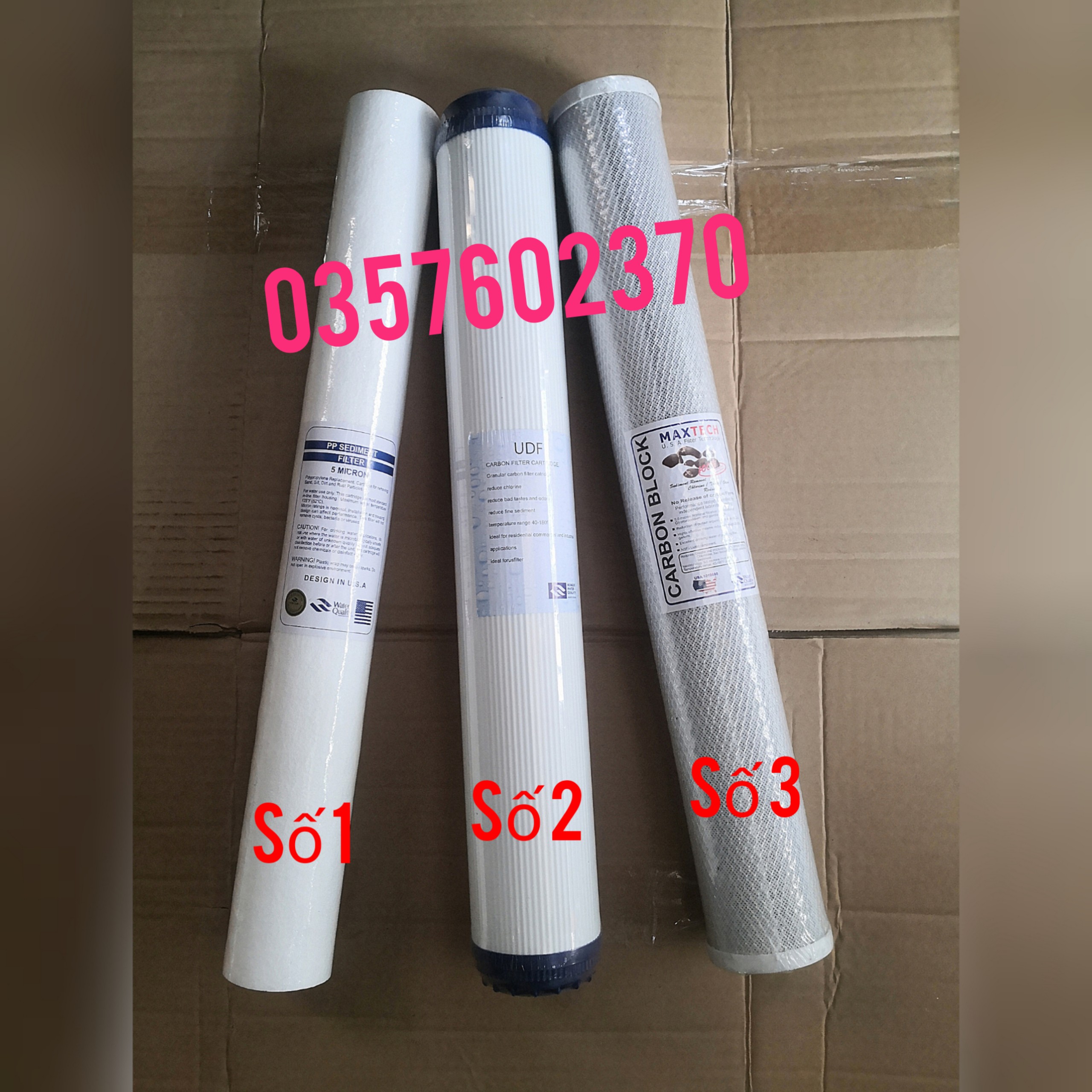 [HCM](ẢNH THỰC) Bộ sản phẩm ̀̀̀̀5 lõi lọc (gồm 3 lõi lọc số 1 & 1 lõi 2 & 1 lõi 3) 20inch