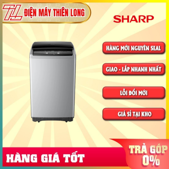 Máy giặt sharp 8.5 kg es-y85hv-s - công nghệ giặt luồng nước 3 chiều - an toàn hơn với tính năng khóa trẻ em - trả góp 0% - giao toàn quốc - ngoài hcm tính phí