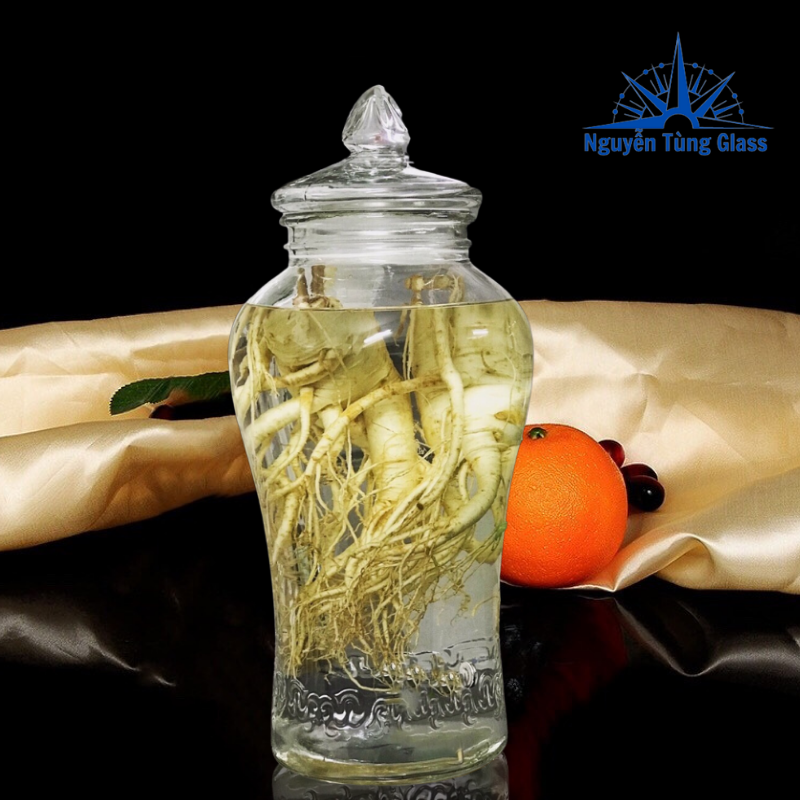 BÌNH NGÂM RƯƠU THUỶ TINH SÂM CHÂN MÂY 6 LÍT KHÔNG VAN