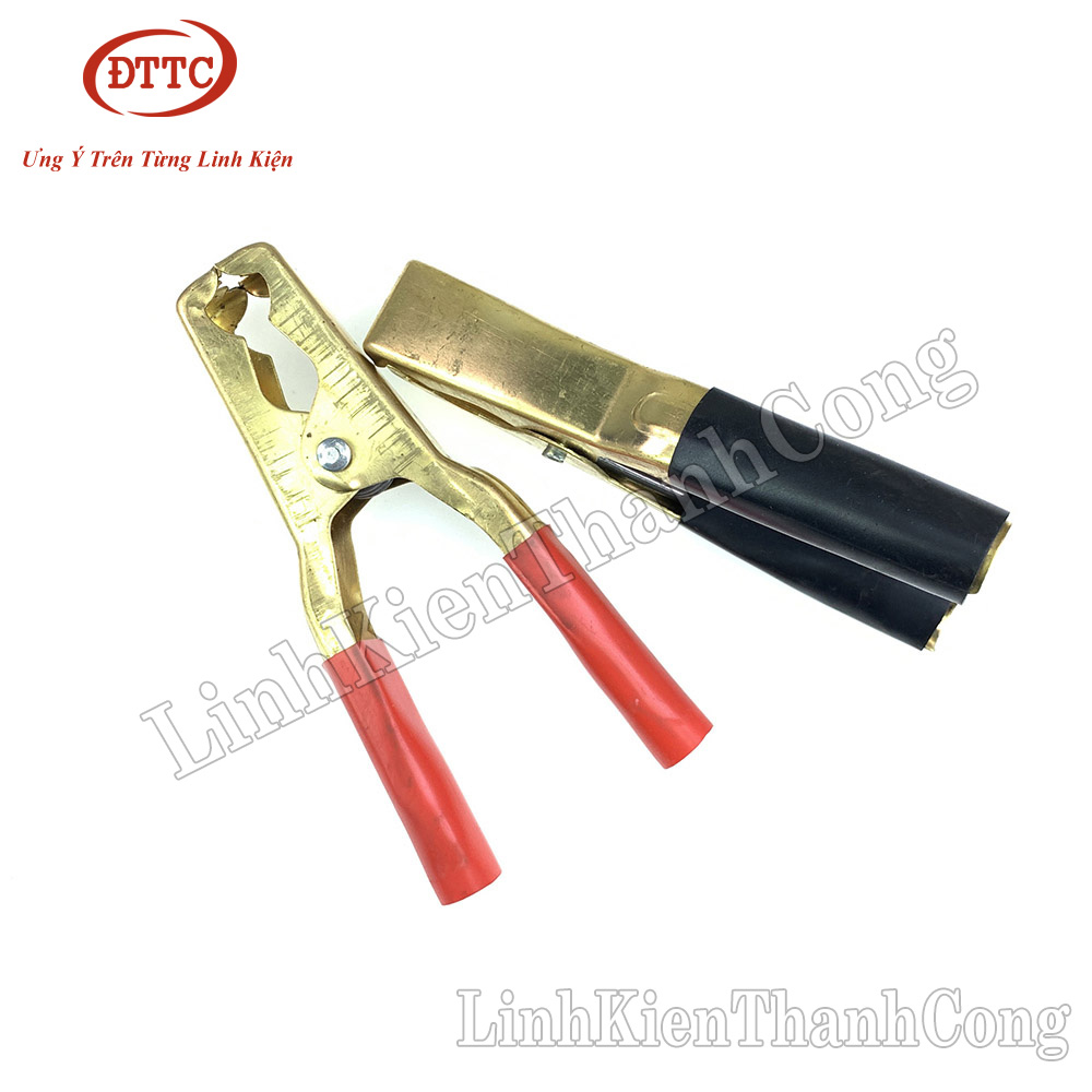 Kẹp Acquy 200A Đồng Nguyên Chất 13cm (Đỏ + Đen)
