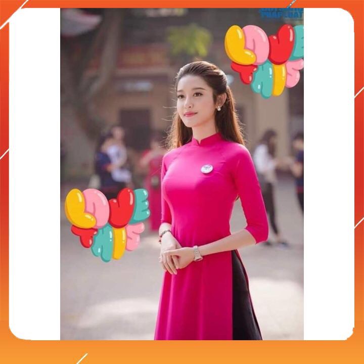 Áo Dài Trơn Màu Hồng Sen - Cực Hot