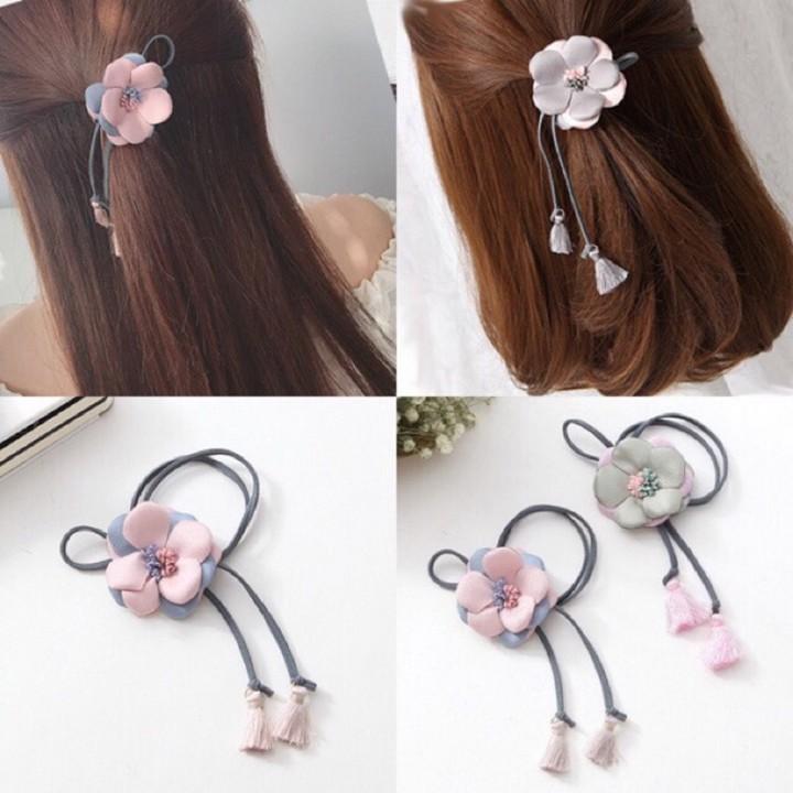 Buộc tóc hoa rơi tiểu thư Hàn quốc cột tóc cổ trang dễ thương