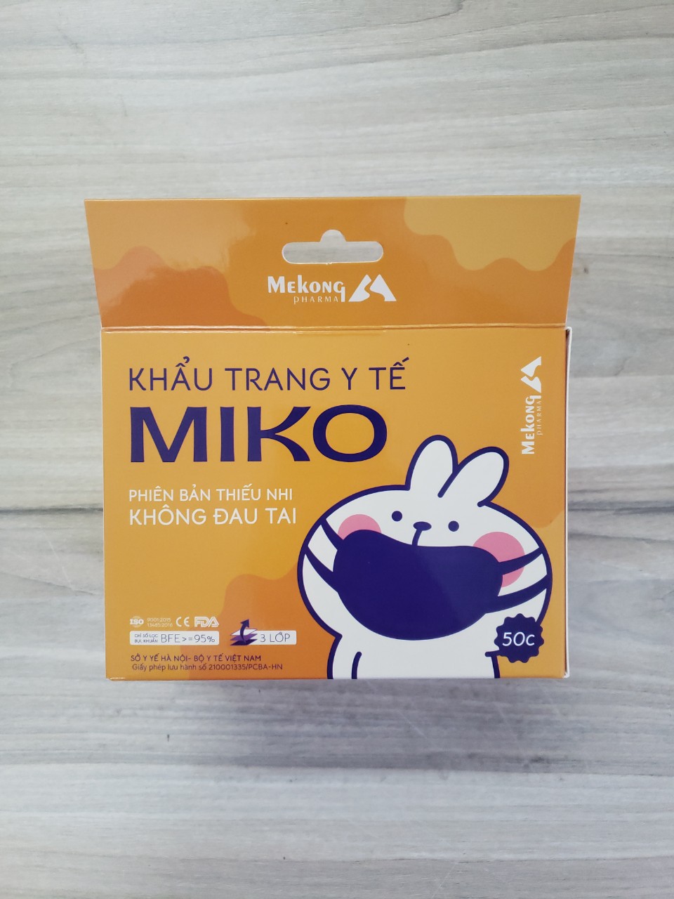 Combo 2 Hộp Khẩu trang y tế trẻ em Miko Họa tiết cao cấp, có dây đeo mềm không đau tai