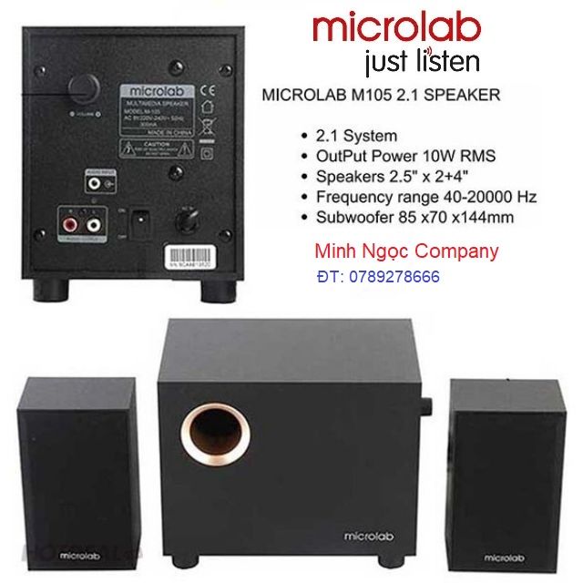 Loa máy tính microlab m105 2.1 - hàng cam kết bảo hành 12 tháng