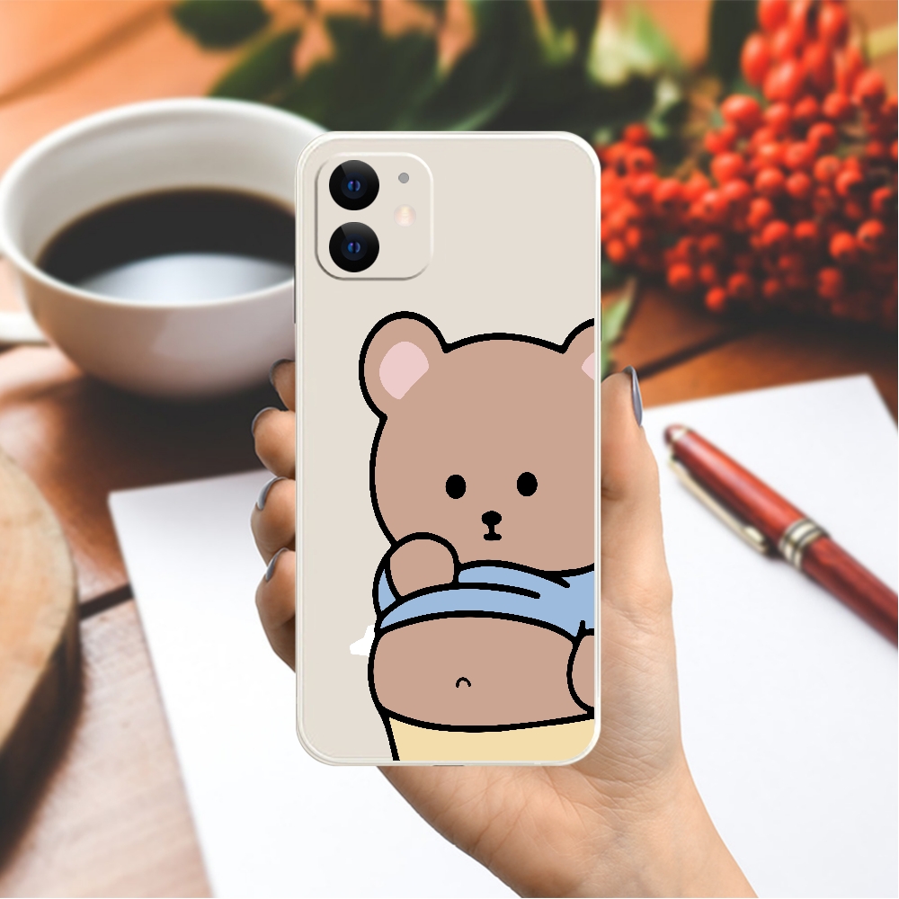 Ốp lưng Vina Case Iphone 6S/6 Plus/7G/8G/X/Xs/11/12/....dẻo cạnh vuông bảo vệ camera hình Thỏ Gấu Bụng Bự