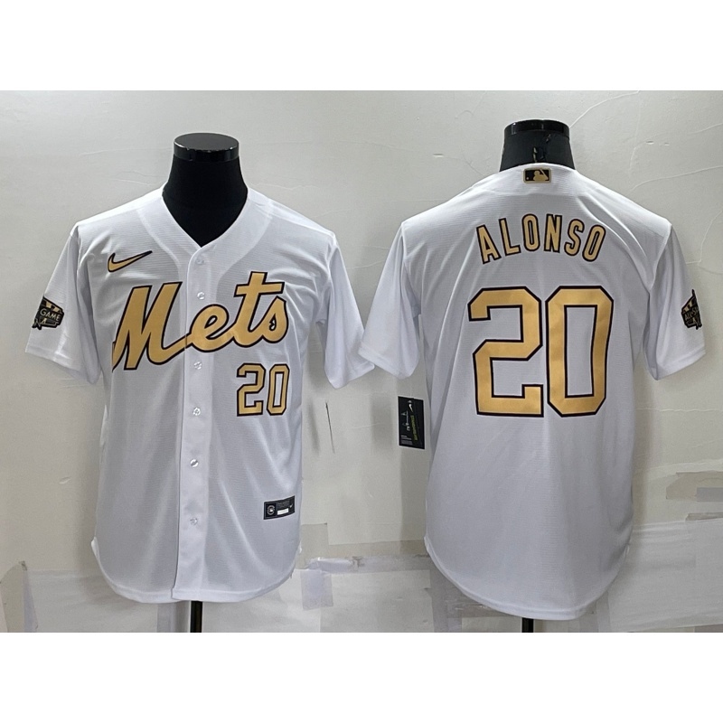 2022 mlb new york mets all star 20 pete alonso white gold baseball jersey