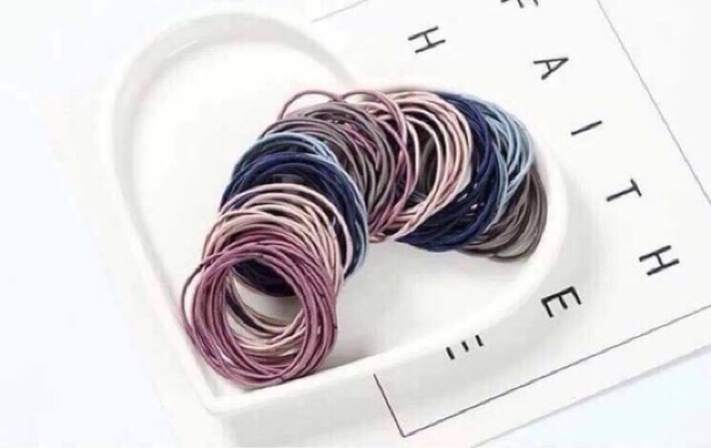 Set 100 dây chun buộc tóc đóng túi zip xịn sò