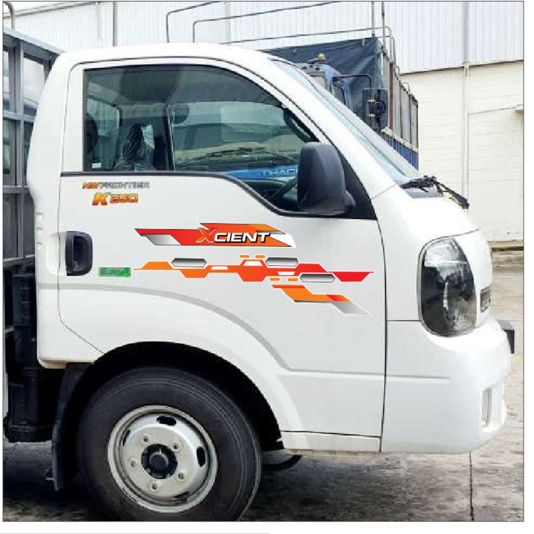 Tem XCIENT, tem decal xe tải (sl 2 tem dán 2 bên cửa)