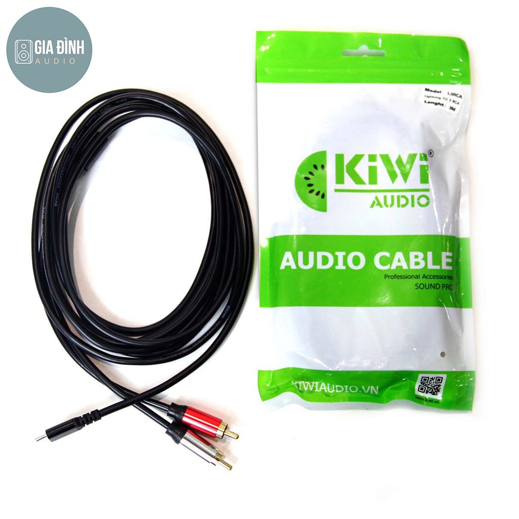 Cáp Lightning ra 2RCA (bông sen) Kiwi - Chính hãng