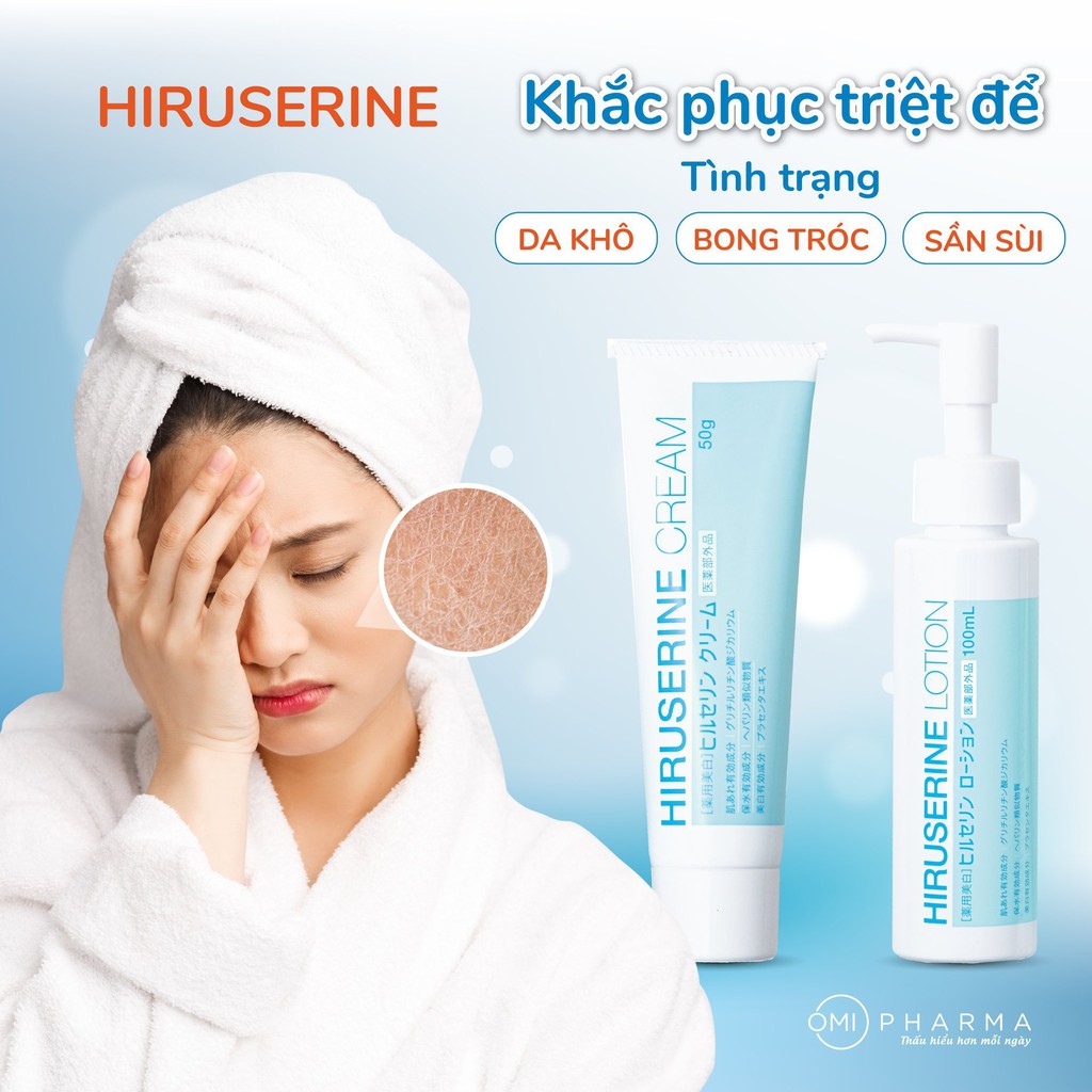 [QUÀ TẶNG KEM DƯỠNG TAY HATOMUGI] Sữa Dưỡng Mềm Mịn Và Làm Trắng Da Hiruserine Lotion (100ml)  ( Dưỡng Trắng Da Chỉ Sau 1 Tuần)