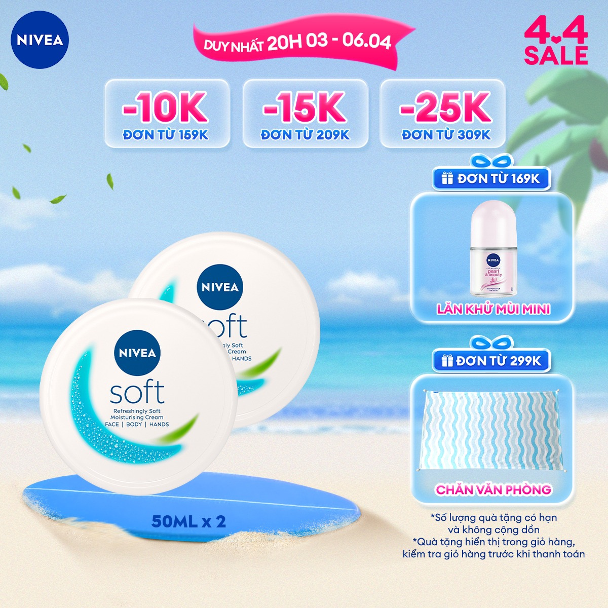 Bộ 2 Kem Dưỡng Mềm Da NIVEA Soft 50 ml