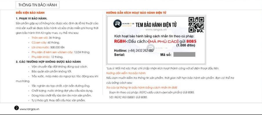 Vòi rửa bát nước lạnh Rangos RG-501