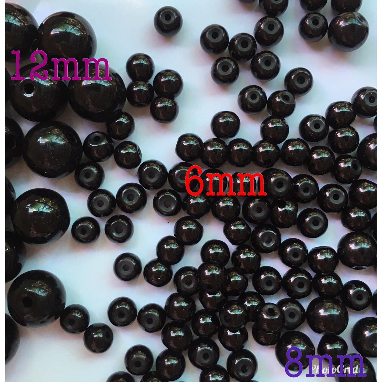 🍀🌺hạt đá đen tròn, chọn size 6-12mm