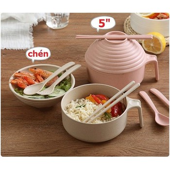 Bộ bát đũa thìa dĩa lúa mạch úp mỳ