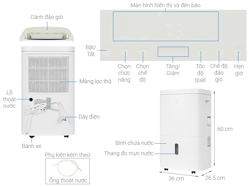 Electrolux 20 Liter Dehumidifier Edh10Trbw1