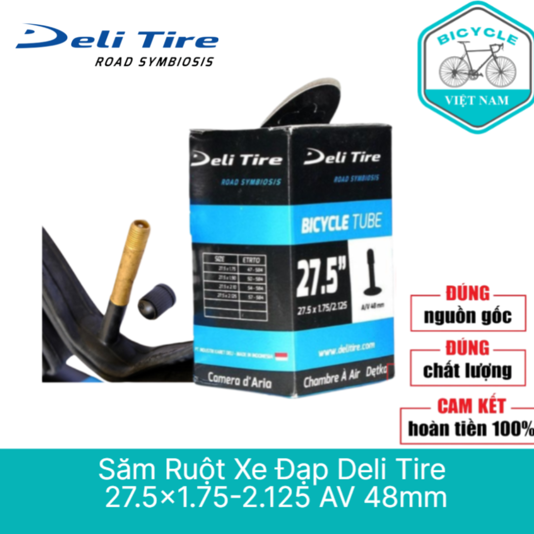Săm ruột xe đạp deli tire 27.5x1.75-2.125 av 48mm - van xe máy