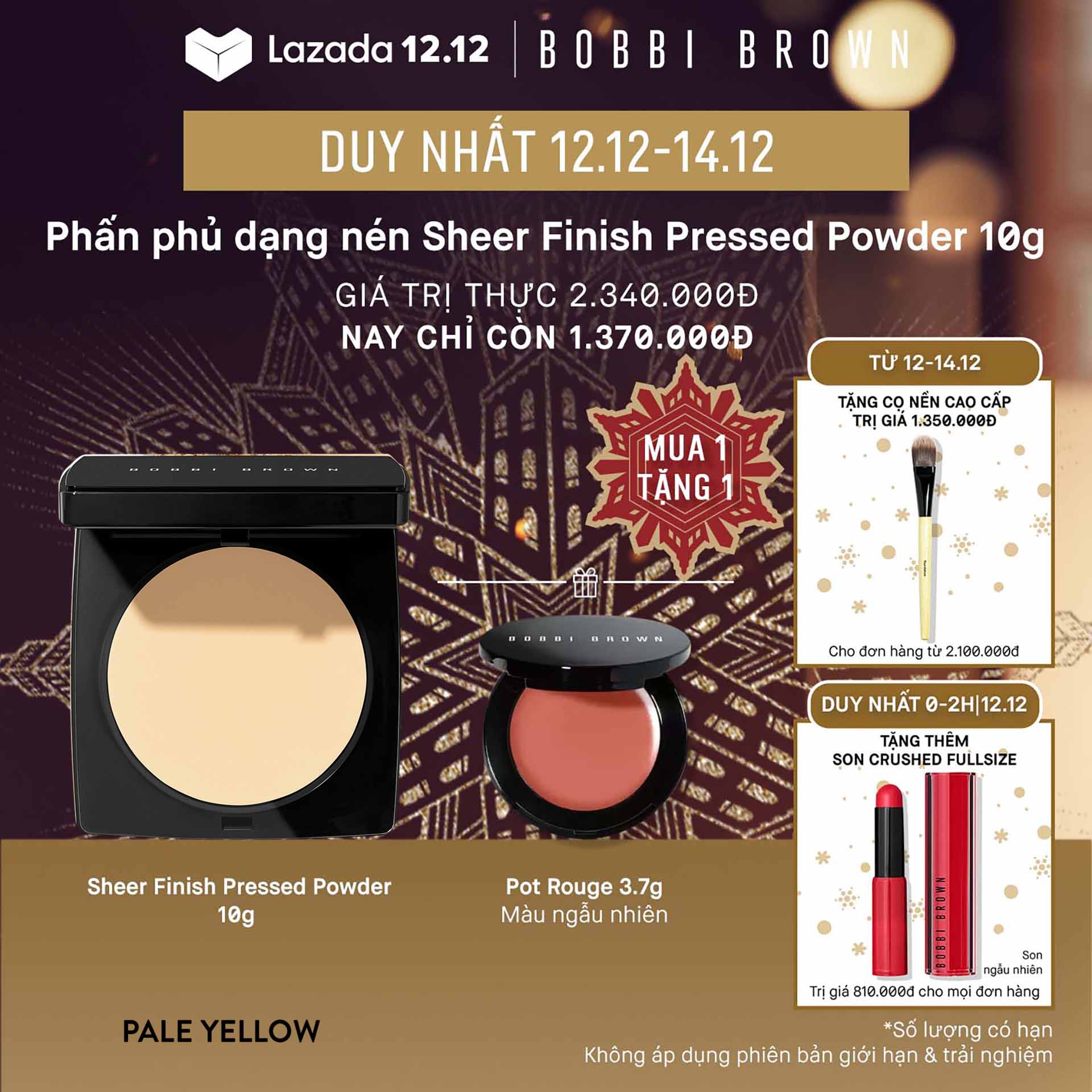 Bobbi Brown - Bộ 2 món Phấn phủ dạng nén Sheer Finish Pressed Powder 10g