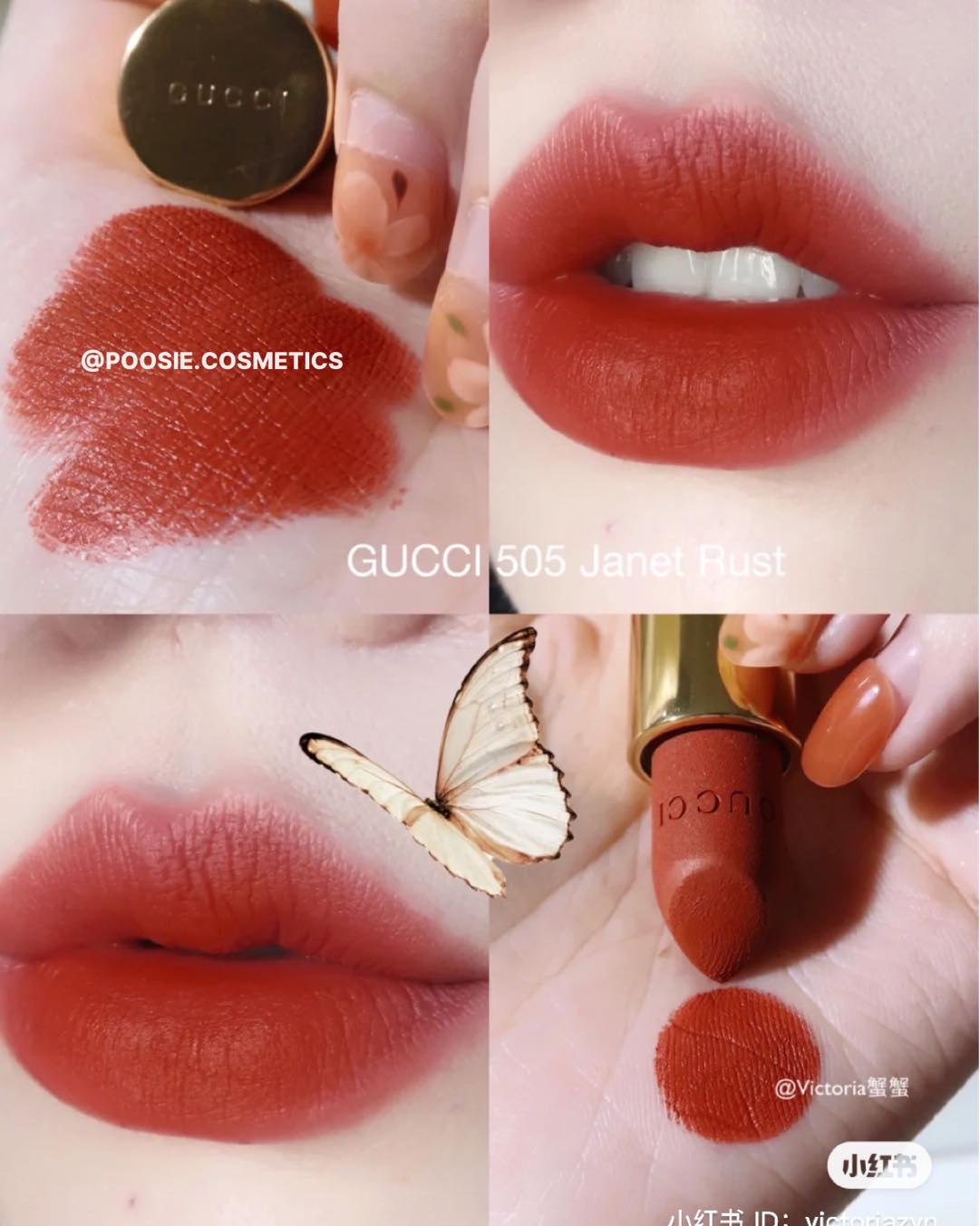 Son Gucci 505 Mat Janet Rust đỏ nâu