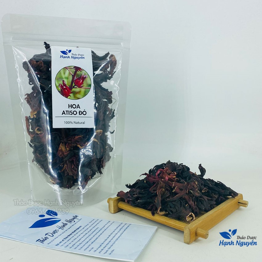 Hoa atiso đỏ 100g, hoa bụp giấm, hibicus, nguyên nụ, dùng pha trà, làm siro, thanh nhiệt, giải khát