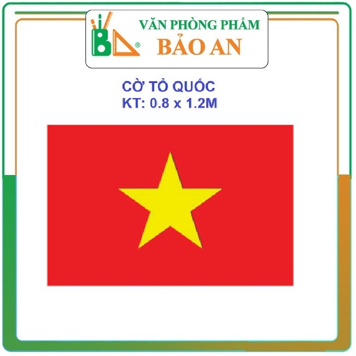 Cờ tổ quốc - kt 80x120cm - văn phòng phẩm bảo an
