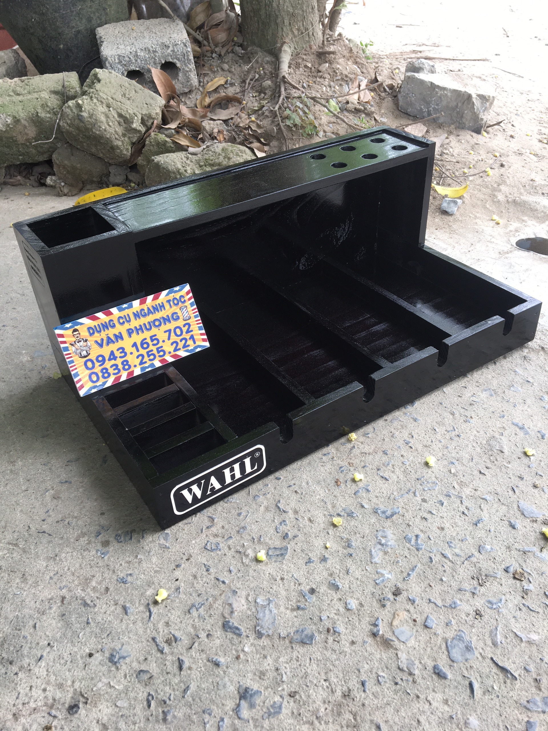 khay gỗ đựng tông đơ