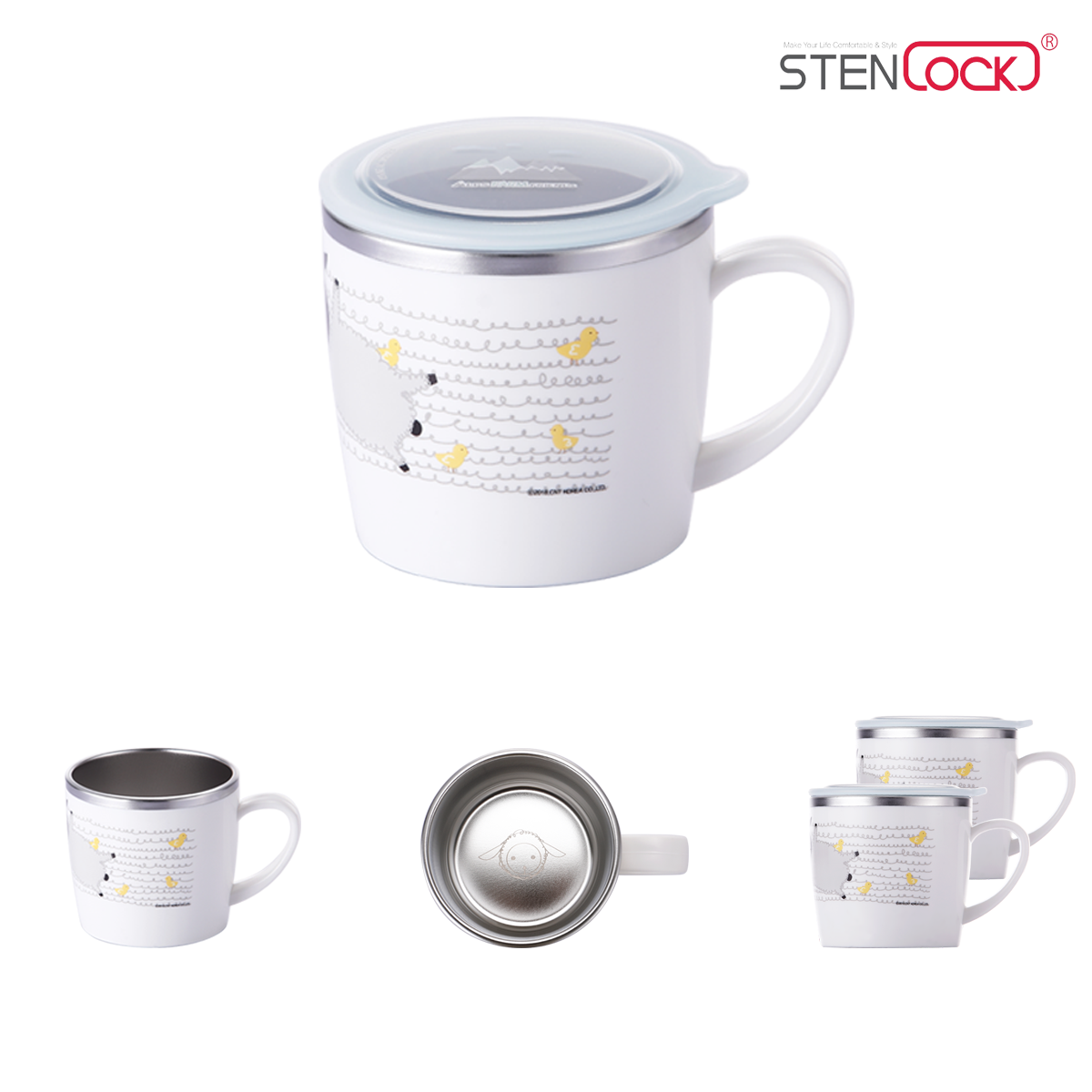 [HCM] Ly uống nước có nắp đậy cho bé STENLOCK (Chính hãng Hàn Quốc)